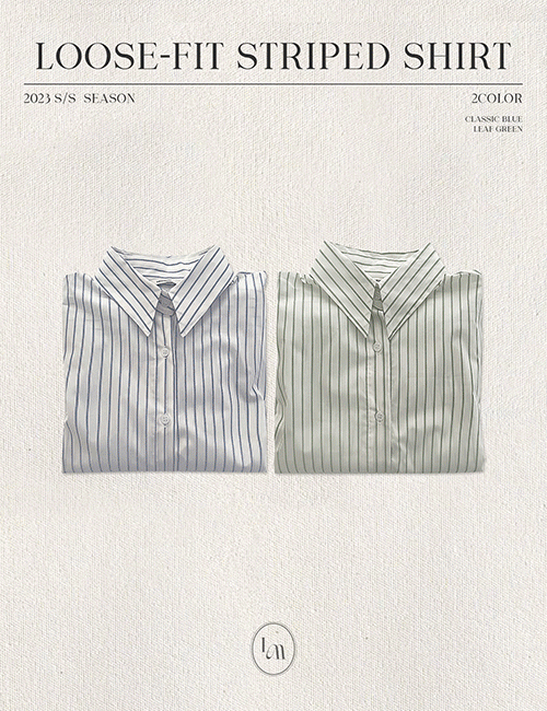 [라이크먼트] 라디아 루즈핏 스트라이프 셔츠 (SH) - 2color - 라이크유